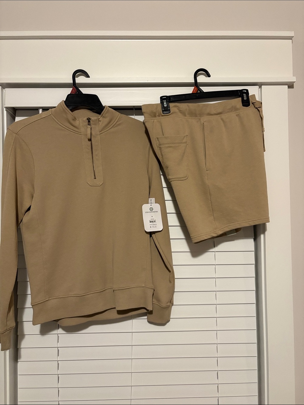 Men's Wal-Mart Quarter-Zip (S) in Khaki & Shorts (M 32-34) Classic Casual